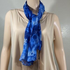 Blue Floral Scarf
